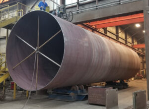 Rolled and welded steel pipe